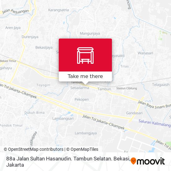 88a Jalan Sultan Hasanudin. Tambun Selatan. Bekasi map