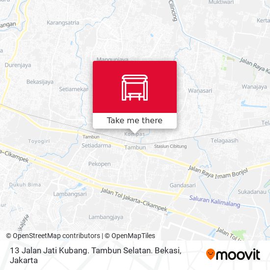 13 Jalan Jati Kubang. Tambun Selatan. Bekasi map
