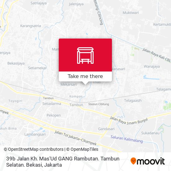 39b Jalan Kh. Mas'Ud GANG Rambutan. Tambun Selatan. Bekasi map
