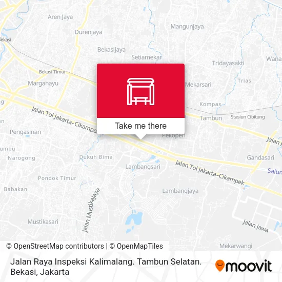 Jalan Raya Inspeksi Kalimalang. Tambun Selatan. Bekasi map