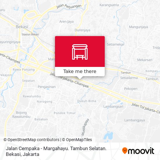 Jalan Cempaka - Margahayu. Tambun Selatan. Bekasi map