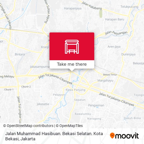 Jalan Muhammad Hasibuan. Bekasi Selatan. Kota Bekasi map