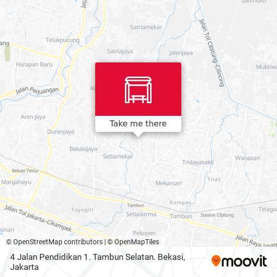 4 Jalan Pendidikan 1. Tambun Selatan. Bekasi map