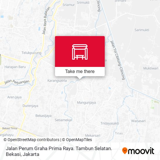 Jalan Perum Graha Prima Raya. Tambun Selatan. Bekasi map