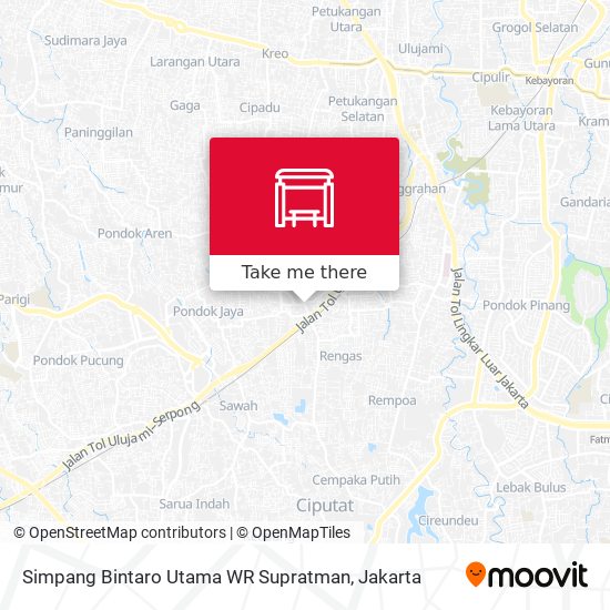 Simpang Bintaro Utama WR Supratman map