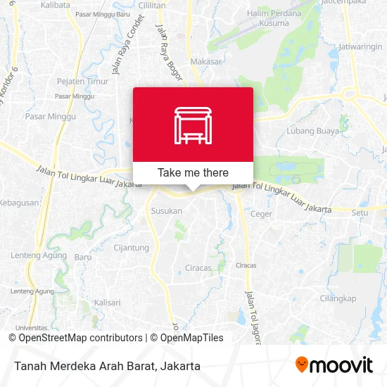 Tanah Merdeka Arah Barat map