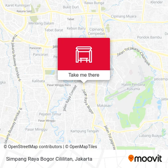 Simpang Raya Bogor Cililitan map