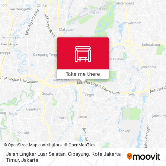Jalan Lingkar Luar Selatan. Cipayung. Kota Jakarta Timur map