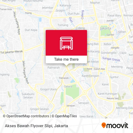 Akses Bawah Flyover Slipi map