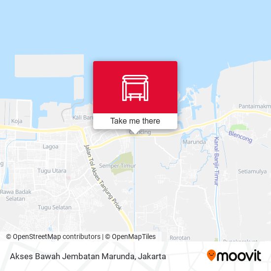 Akses Bawah Jembatan Marunda map