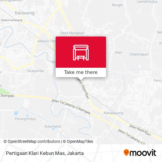 Pertigaan Klari Kebun Mas map
