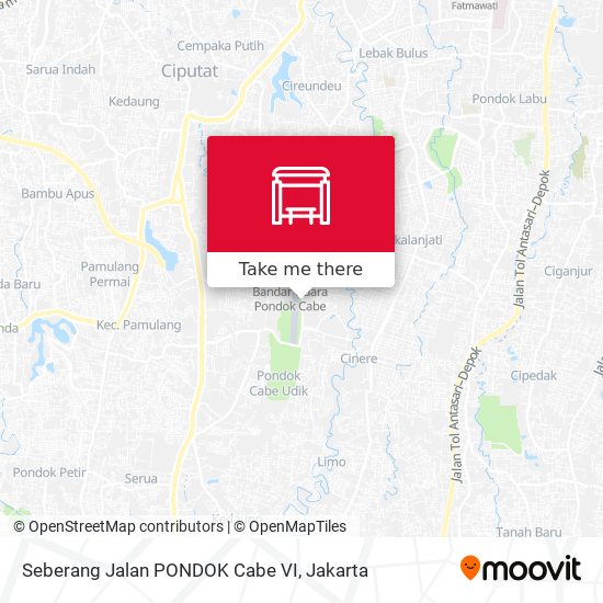Seberang Jalan PONDOK Cabe VI map
