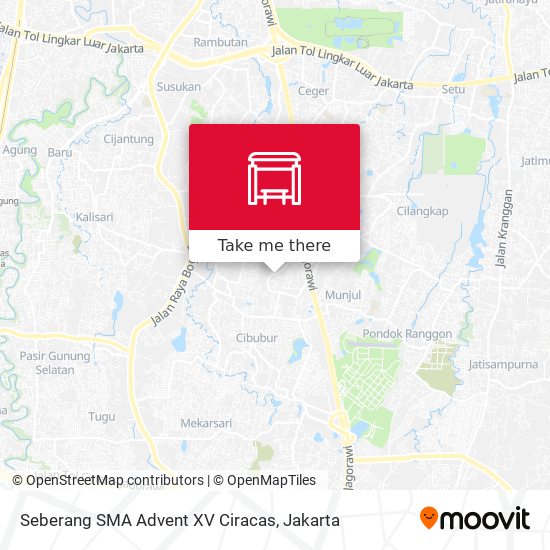 Seberang SMA Advent XV Ciracas map