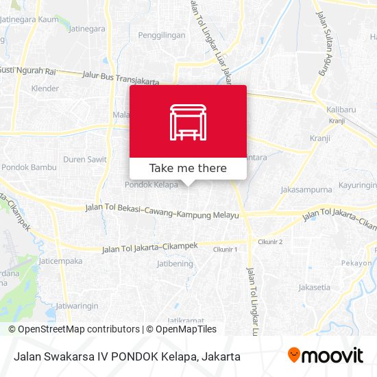 Jalan Swakarsa IV PONDOK Kelapa map