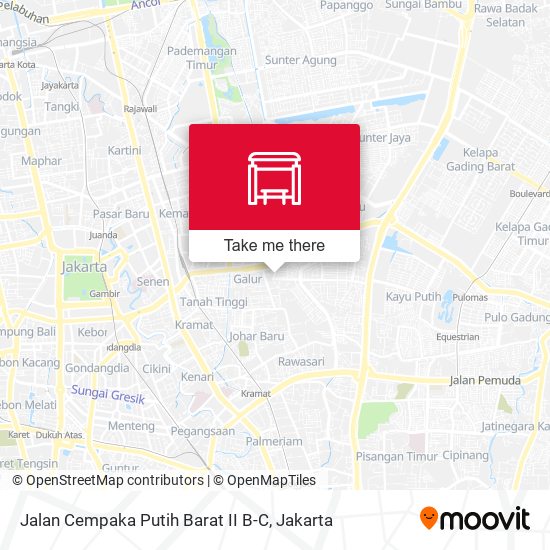 Jalan Cempaka Putih Barat II B-C map
