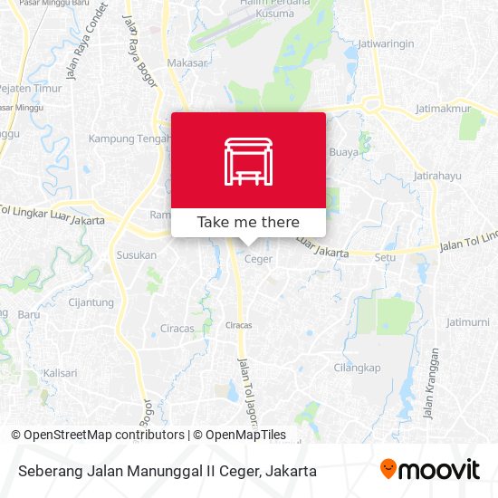 Seberang Jalan Manunggal II Ceger map