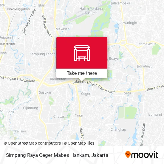 Simpang Raya Ceger Mabes Hankam map