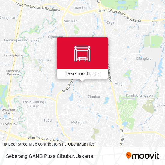 Seberang GANG Puas Cibubur map