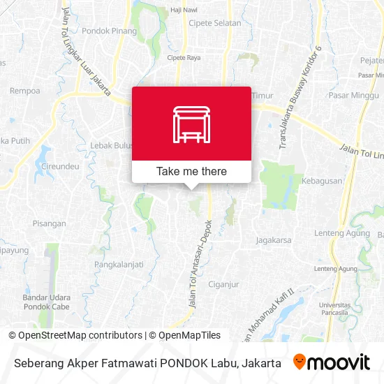 Seberang Akper Fatmawati PONDOK Labu map