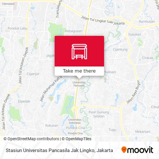 Stasiun Universitas Pancasila Jak Lingko map