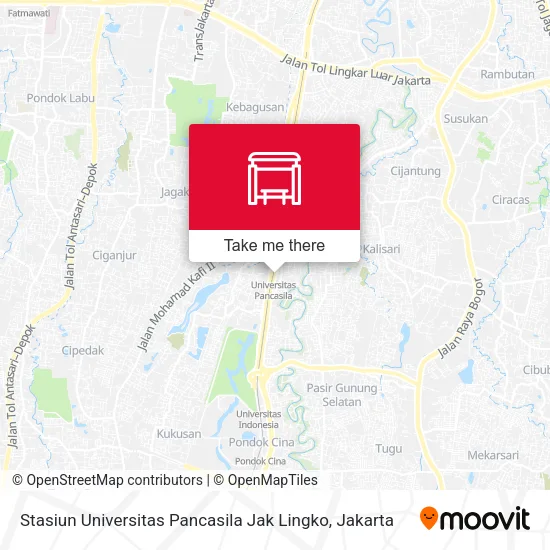 Stasiun Universitas Pancasila Jak Lingko map