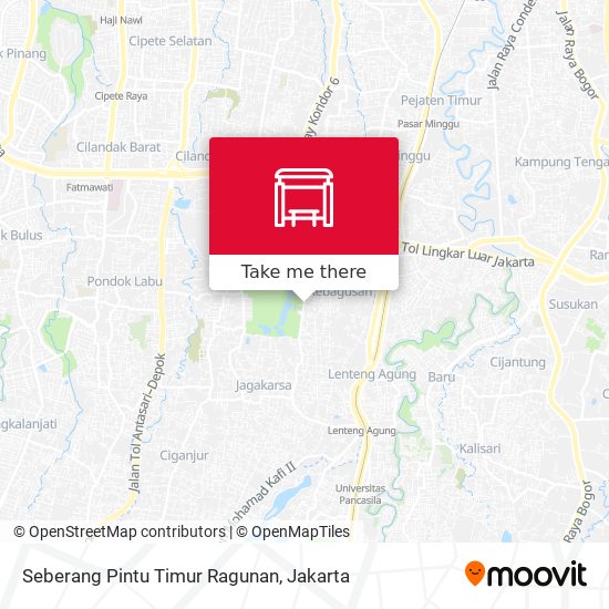 Seberang Pintu Timur Ragunan map