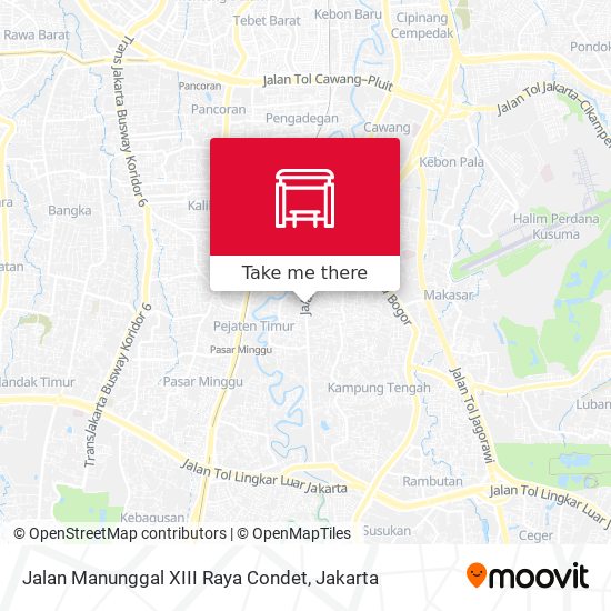 Jalan Manunggal XIII Raya Condet map