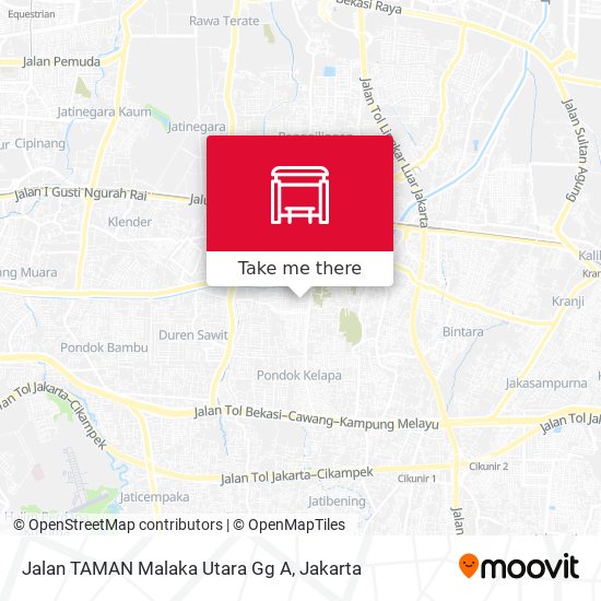 Jalan TAMAN Malaka Utara Gg A map