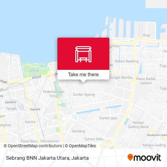 Sebrang BNN Jakarta Utara map