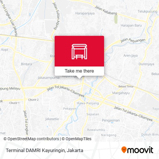 Terminal DAMRI Kayuringin map