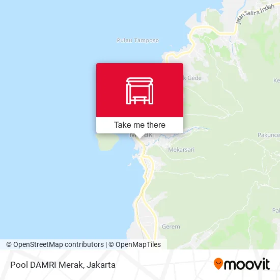 Pool DAMRI Merak map