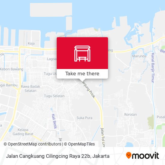 Jalan Cangkuang Cilingcing Raya 22b map