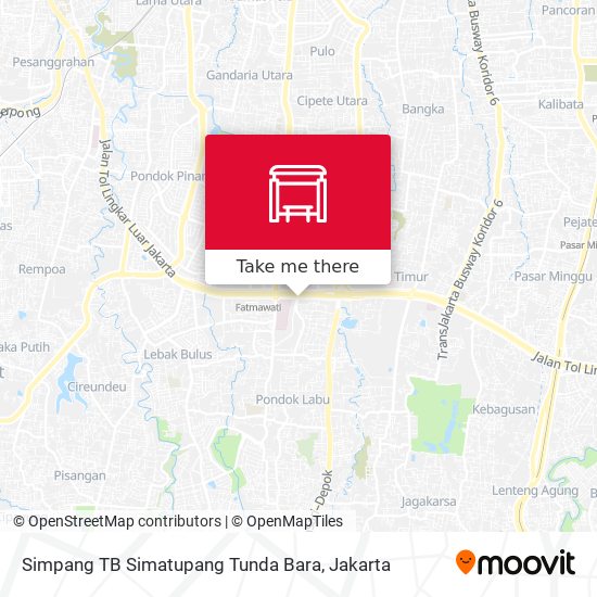 Simpang TB Simatupang Tunda Bara map