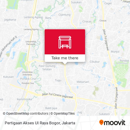 Pertigaan Akses UI Raya Bogor map