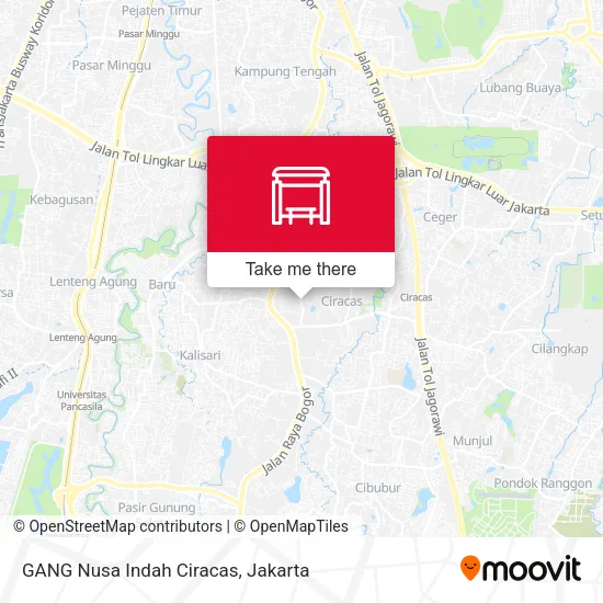 GANG Nusa Indah Ciracas map