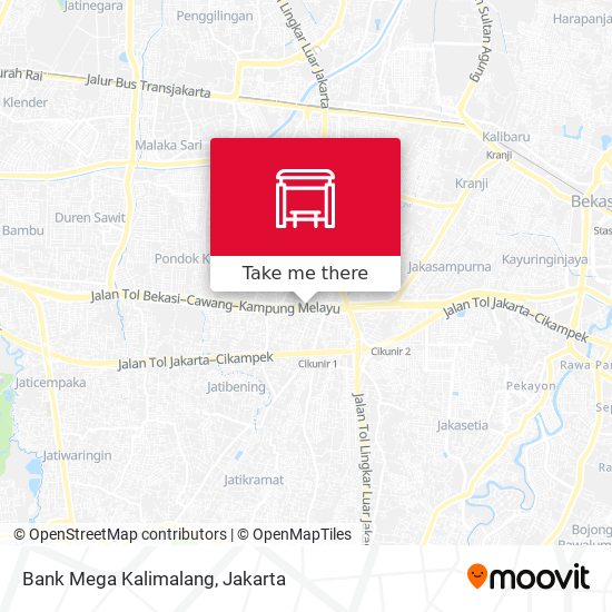 Bank Mega Kalimalang map