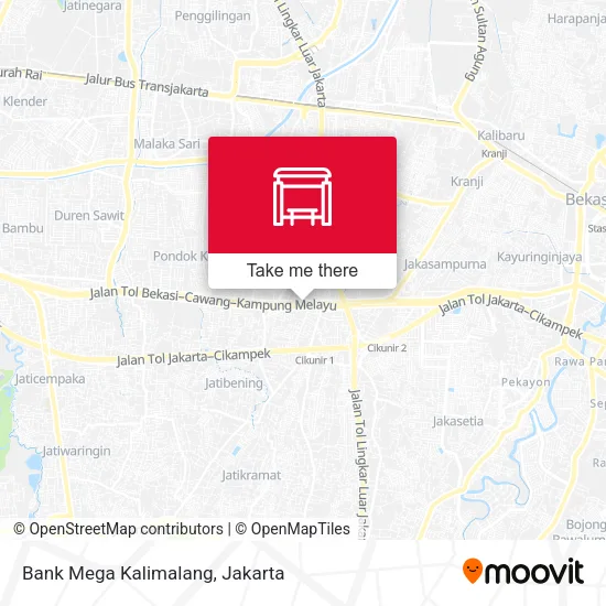 Bank Mega Kalimalang map