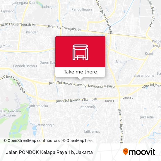 Jalan PONDOK Kelapa Raya 1b map