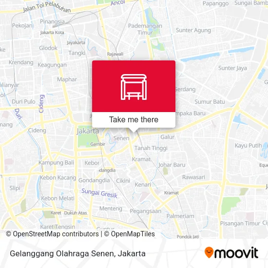 Gelanggang Olahraga Senen map