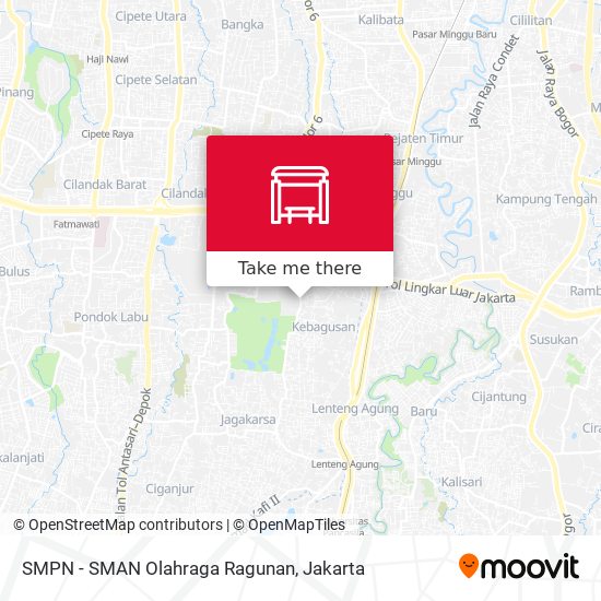 SMPN - SMAN Olahraga Ragunan map