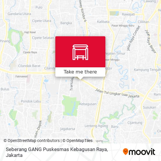 Seberang GANG Puskesmas Kebagusan Raya map
