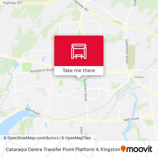 Cataraqui Centre Transfer Point Platform 4 map