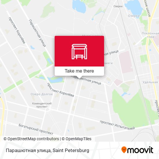 Парашютная улица map