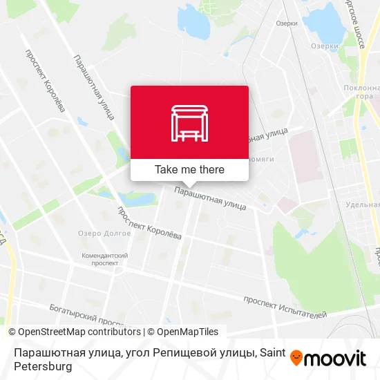 Парашютная улица, угол Репищевой улицы map