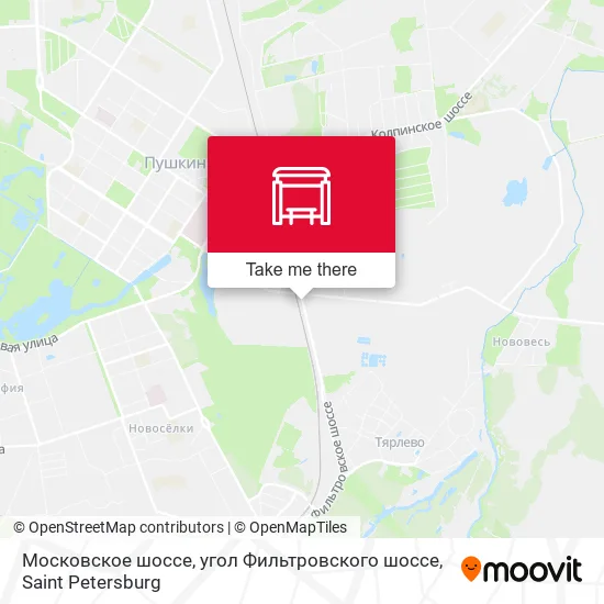 Московское шоссе, угол Фильтровского шоссе map