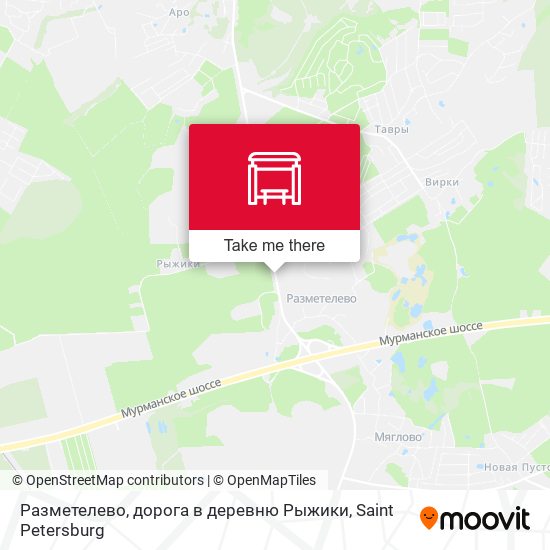 Разметелево, дорога в деревню Рыжики map