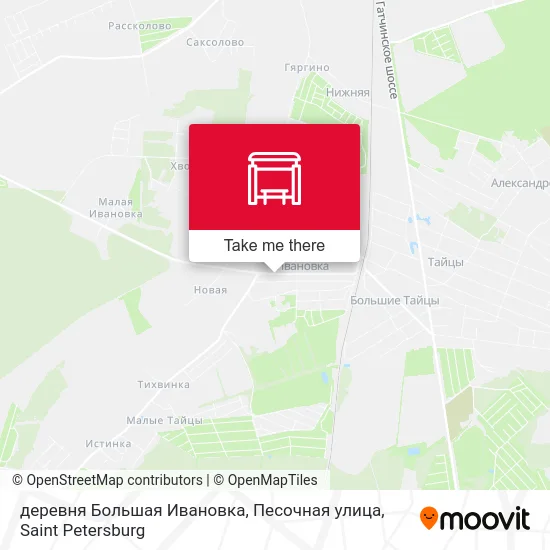 деревня Большая Ивановка, Песочная улица map