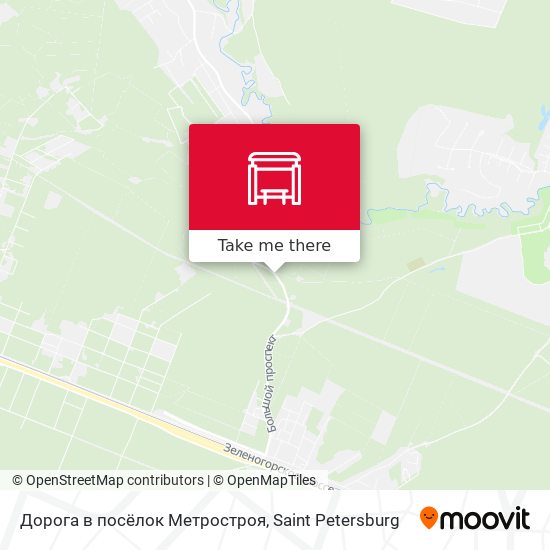 Дорога в посёлок Метростроя map