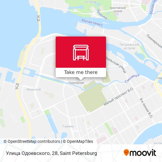 Улица Одоевского, 28 map