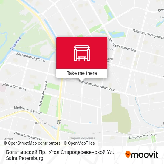 Богатырский Пр., Угол Стародеревенской Ул. map